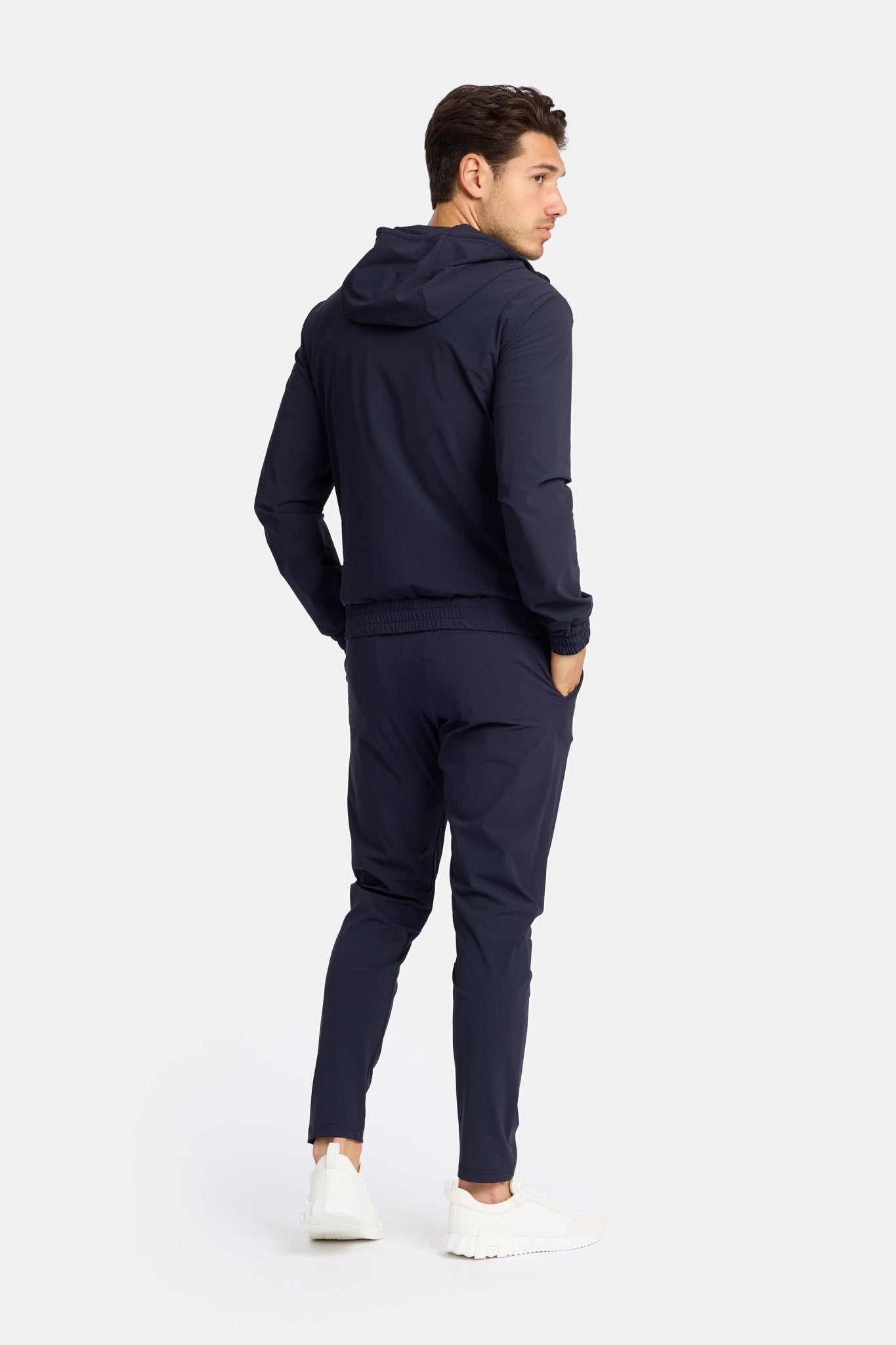Manteau technique à capuche bleu nuit Manteau technique à capuche bleu nuit