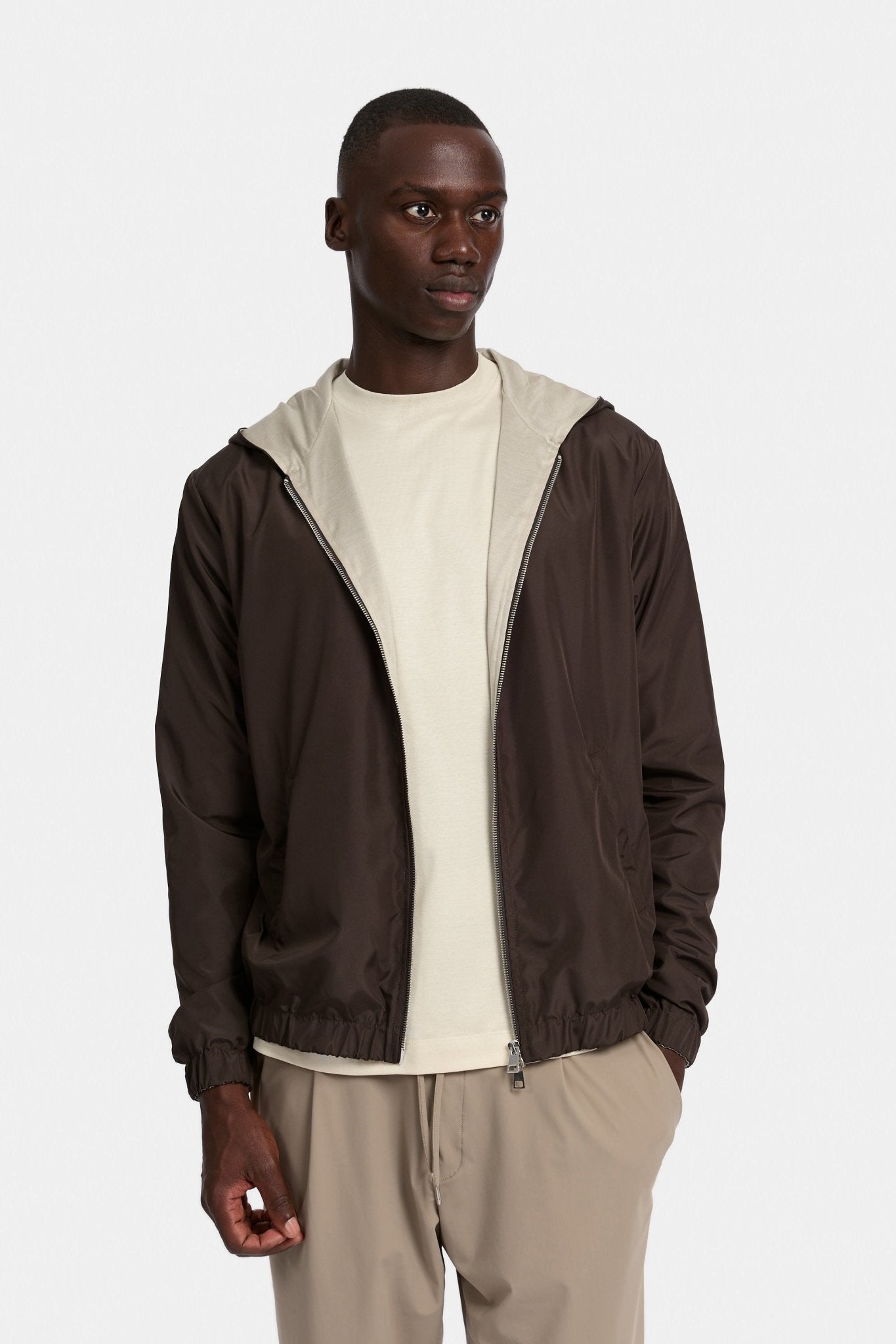 Veste à capuche marron moka Veste à capuche marron moka