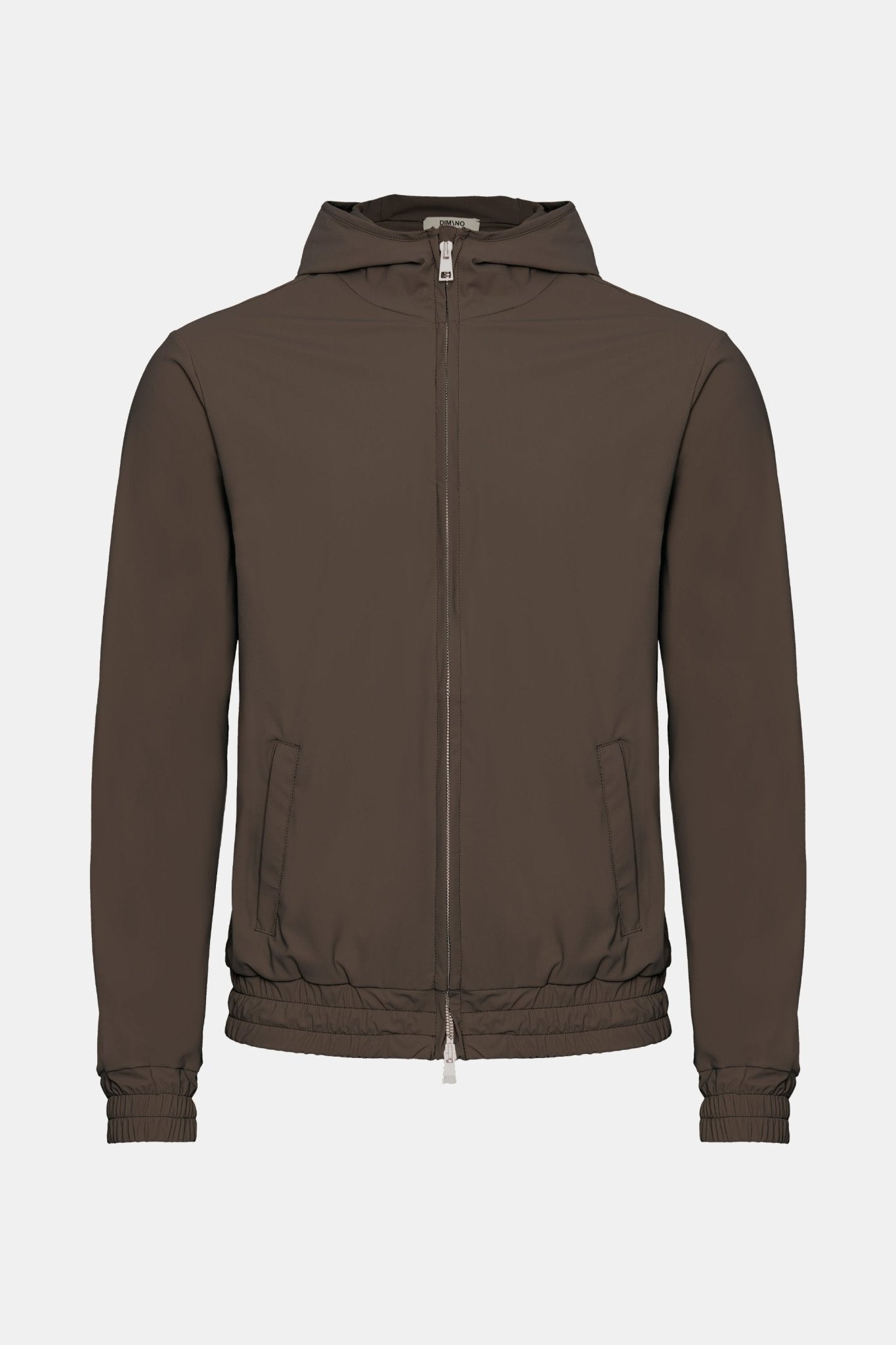 Manteau technique à capuche marron moka